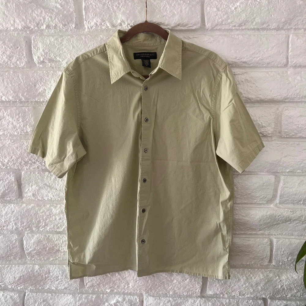 Banana Republic Mens Light Green Cotton Shirt XL